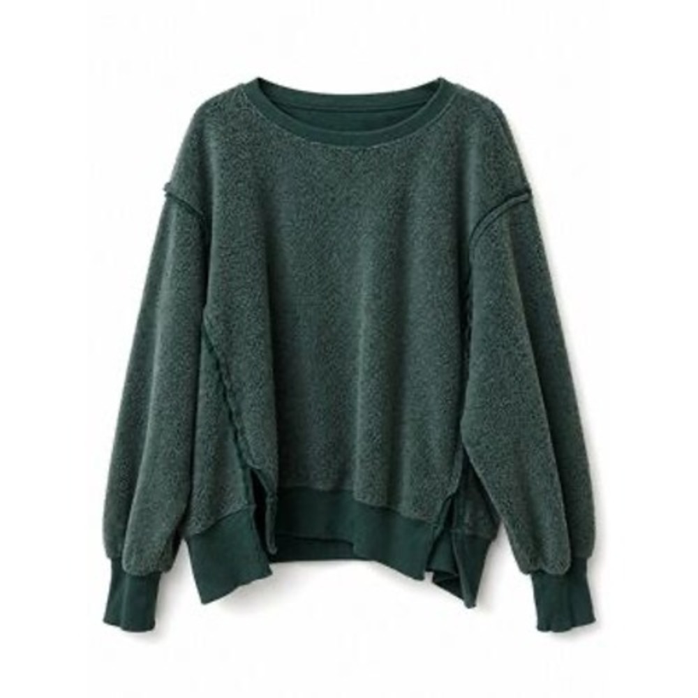 American Eagle Seriously‎ Huggable Green Textured Seam Sweatshirt Womens Medium